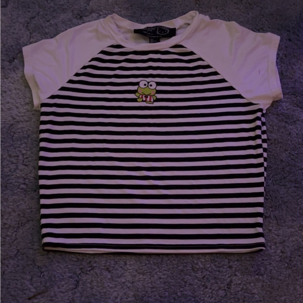 Hello kitty striped frog top
